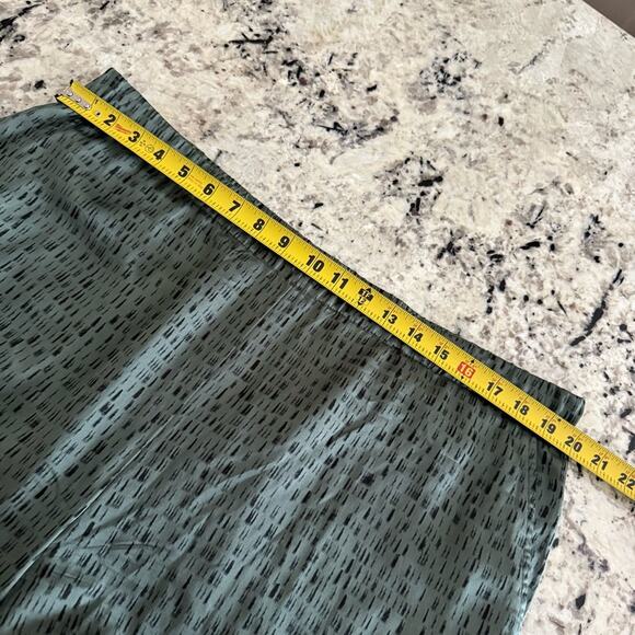 Eileen Fisher Green Nori Silk Dash Print Cropped Wide Leg Pant XL S9KWA-P3236P - Picture 9 of 16